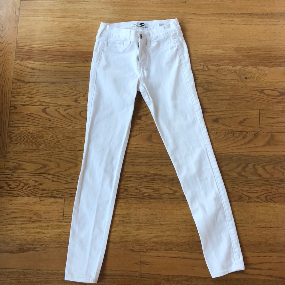 Abercrombie kids white super skinny jeans